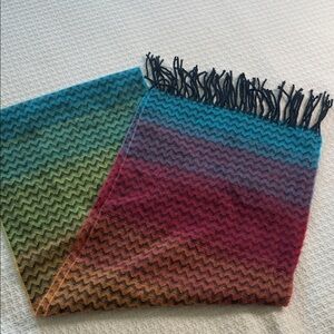 Colorful cashmere scarf made in Scotland